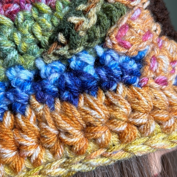 Multicolor Crochet Sunflower bucket beanie medium new - Picture 10 of 10